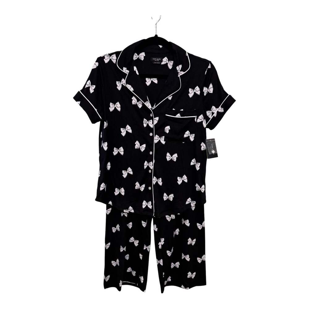 Size Small Kate Spade Women's Bow 2-Piece Short Sleeve Capri Pajama Set